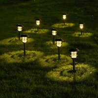 Set tuinverlichting op zonne-energie Aktive 2 Onderdelen Roestvrij staal Plastic 13 x 55 x 13 cm (4 Stuks) 7