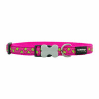 Hondenhalsband Red Dingo STYLE STARS LIME ON HOT PINK 15 mm x 24-36 cm 3