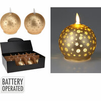 LED kaars Lifetime Gouden Kerstbal (AAA) 3