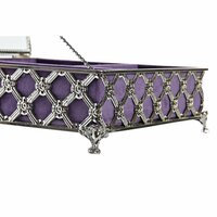 Juwelenkistje DKD Home Decor Kristal Metaal Zilverkleurig Lila 22 x 22 x 7 cm 2
