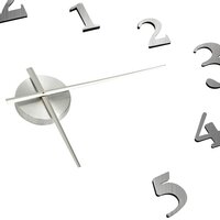 3D-wandklok modern XXL 100 cm zilverkleurig 4