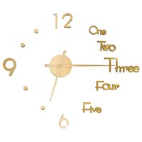 3D-wandklok modern XXL 100 cm goudkleurig 2