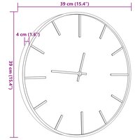 Wandklok &Oslash;39 cm ijzer en bewerkt hout bruin 7