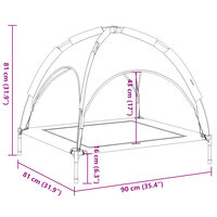 Hondenmand met luifel oxford stof en staal antracietkleurig 8