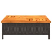 Parasolvoetbedekking 70x70x25 cm poly rattan acaciahout zwart 5