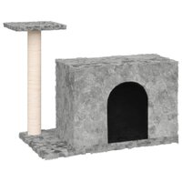 Kattenmeubel met sisal krabpale 51 cm lichtgrijs 2