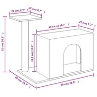 Kattenmeubel met sisal krabpale 51 cm donkergrijs 7