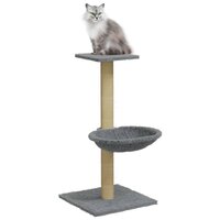 Kattenmeubel met sisal krabpaal 74 cm lichtgrijs 3