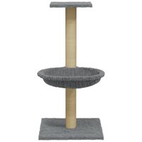 Kattenmeubel met sisal krabpaal 74 cm lichtgrijs 4