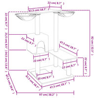 Kattenmeubel met krabpalen 82 cm lichtgrijs 8