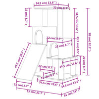 Kattenmeubel met sisal krabpalen 82 cm lichtgrijs 7