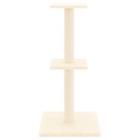Kattenmeubel met sisal krabpalen 73 cm cr&egrave;mekleurig 3