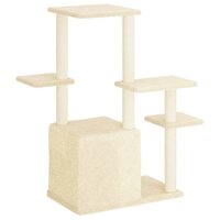 Kattenmeubel met sisal krabpalen 97,5 cm cr&egrave;mekleurig 5