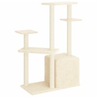Kattenmeubel met sisal krabpalen 107,5 cm cr&egrave;mekleurig 5