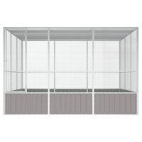 Vogelkooi 302,5x324,5x211,5 cm gegalvaniseerd staal grijs 3