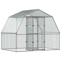 Vogelkooi met deur gegalvaniseerd staal zilverkleurig 2