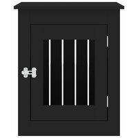 Hondenbench 55x75x65 cm bewerkt hout zwart 7