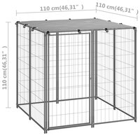 Hondenkennel 110x110x110 cm staal zilverkleurig 6