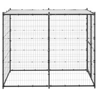 Hondenkennel voor buiten met dak 110x220x180 cm staal 3