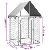 Hondenkennel voor buiten met dak 100x100x150 cm 5