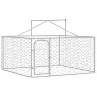 Hondenkennel voor buiten met dak 200x200x150 cm 4