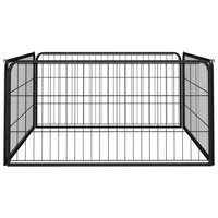 Hondenkennel 4 panelen 100x50 cm gepoedercoat staal zwart 2