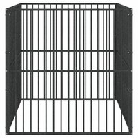 Hondenkennel 4 panelen gepoedercoat staal zwart 5