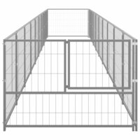 Hondenkennel 9 m&sup2; staal zilverkleurig 3