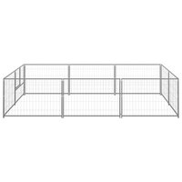 Hondenkennel 6 m&sup2; staal zilverkleurig 2