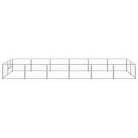 Hondenkennel 12 m&sup2; staal zilverkleurig 2
