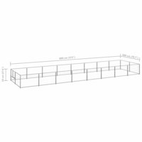 Hondenkennel 16 m&sup2; staal zilverkleurig 6