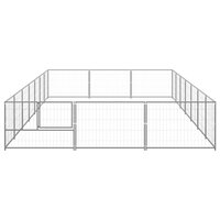 Hondenkennel 21 m&sup2; staal zilverkleurig 3