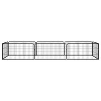 Hondenkennel 8 panelen 100x50 cm gepoedercoat staal zwart 2