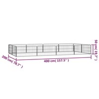 Hondenkennel 12 panelen 100x50 cm gepoedercoat staal zwart 7
