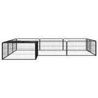 Hondenkennel 12 panelen 100x50 cm gepoedercoat staal zwart 3