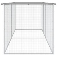Kippenhok met dak 203x98x90 cm gegalvaniseerd staal lichtgrijs 4