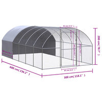 Kippenren 3x6x2 m gegalvaniseerd staal 9