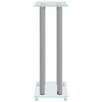 Luidsprekerstandaards 2 st 4 pijlers gehard glas zilverkleurig 6