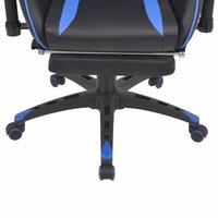 Bureau-/gamestoel verstelbaar met voetensteun blauw 5