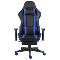 Gamestoel draaibaar met voetensteun PVC blauw 2
