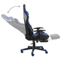 Gamestoel draaibaar met voetensteun PVC blauw 5