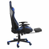 Gamestoel draaibaar met voetensteun PVC blauw 6