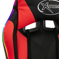 Racestoel met RGB LED-verlichting kunstleer rood en zwart 9