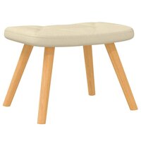 Schommelstoel met voetenbank stof cr&egrave;mekleurig 7