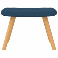 Schommelstoel met voetenbank stof blauw 8