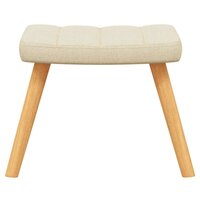 Schommelstoel met voetenbank stof cr&egrave;mekleurig 9