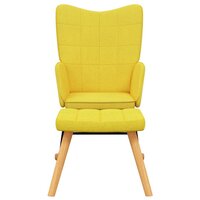 Schommelstoel met voetenbank stof mosterdgeel 3