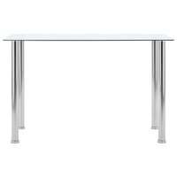 Eettafel 120x60x75 cm gehard glas transparant 2