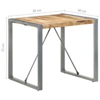 Eettafel 80x80x75 cm ruw mangohout 5