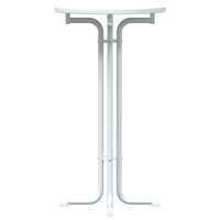 Eettafel &Oslash; 60x110 cm bewerkt hout en staal wit 4